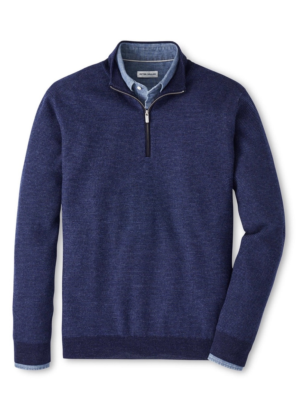 NWT Peter Millar Men's Blue Abyss West Quarter-Zip Sweater (2XL)